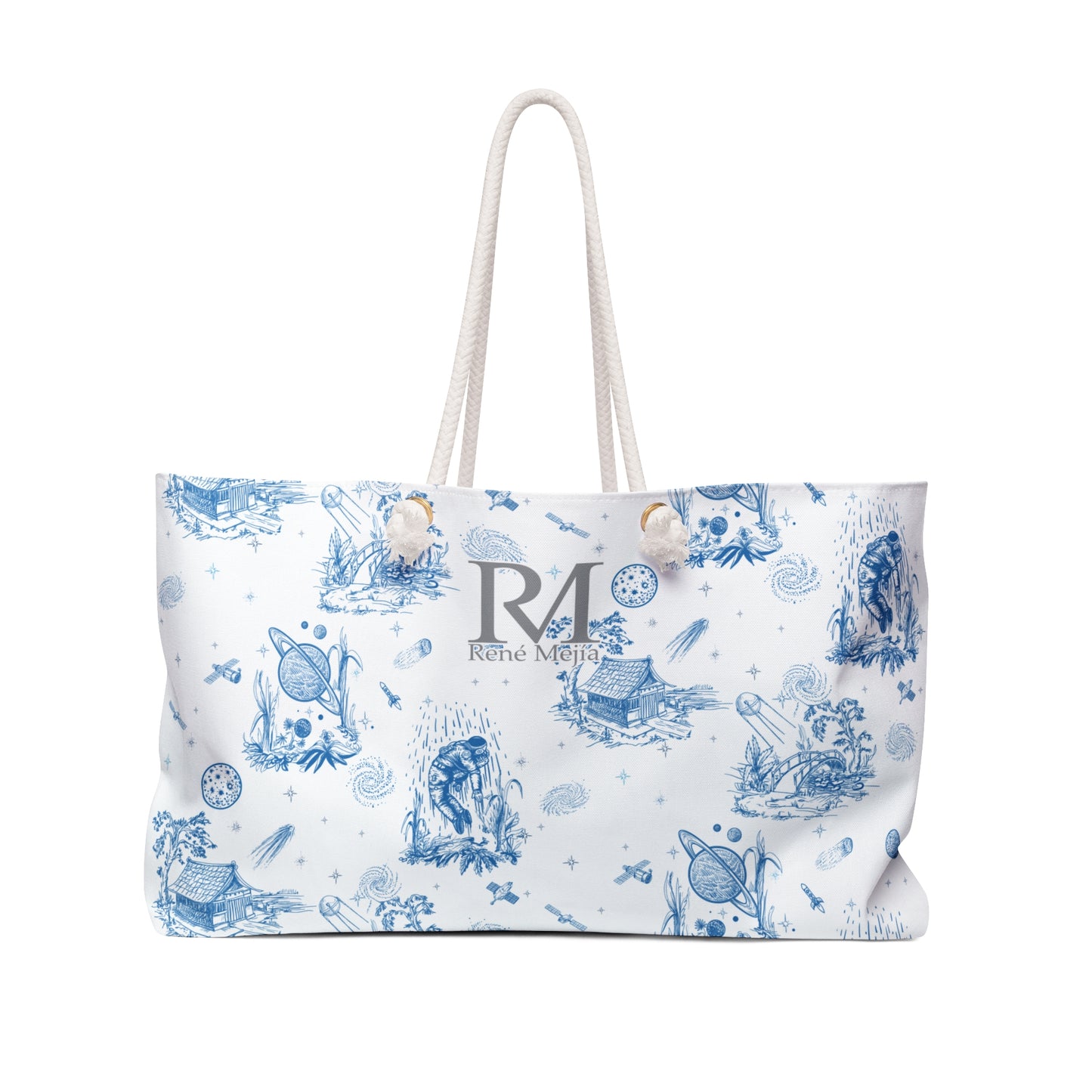 Blue Space Toile de Jouy Weekender Bag for Travel & Leisure