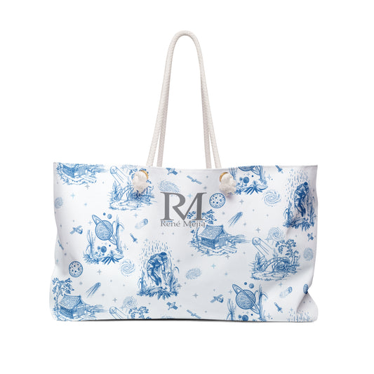 Blue Space Toile de Jouy Weekender Bag for Travel & Leisure